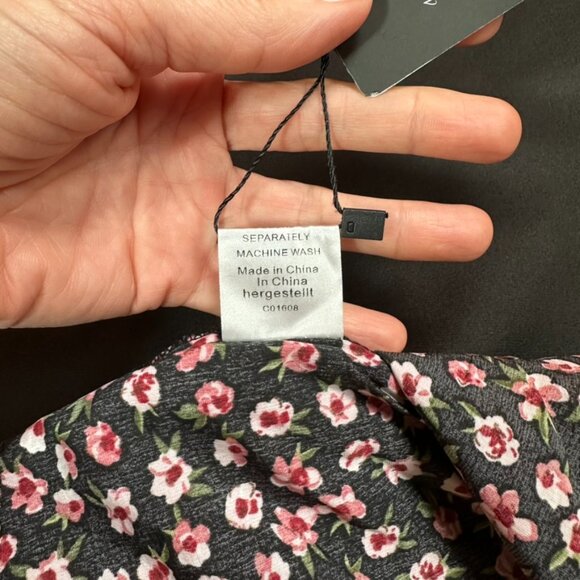 Smocked Ditsy Floral Peplum Tank Top Women XL Fairy Coquette Dainty Preppy Flowy - Picture 6 of 6